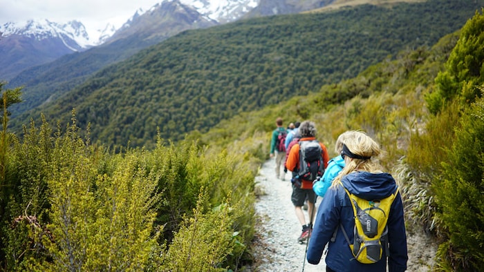 Group hiking on a National Geographic signature land expedition